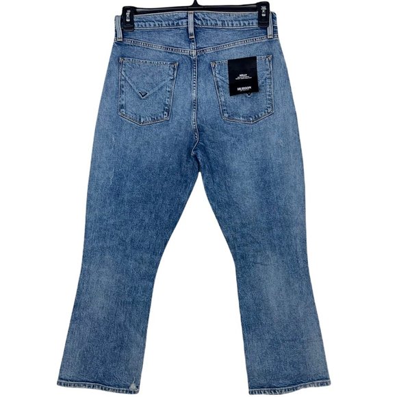 Hudson Womens Holly Crop Boot Cut Jeans Blue Stretch High Rise Pockets 29 New - Picture 2 of 12